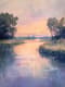 River Evening Painting - Serene Landscape Artwork for Home and Creative Spaces 6