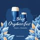 Blue Organic Oktoberfest Beer Festival Invitation - Elegant Food-Themed Event Invite for Modern Celebrations and Breweries 4
