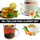 35+ Tea Cup PNG Clipart Set - Elegant Hand-Drawn Tea Cup Illustrations for Creative Food & Beverage Designs 4