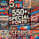 550+ Special Fonts - Designer's Variety Set - Premium Font Collection for Creative Branding and Professional Typography 6