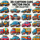 35+ Cartoon Cars Vector Pack - CDR Collection - Playful Cartoon Car Illustrations for Creative Projects and Branding 4