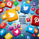 Flying Social Media Icons - Dynamic Stock Video for Business & Technology Branding 4