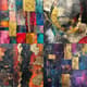 Textured Wallpaper Abstract Collage - Vibrant Mixed Media Abstract Art for Creative Interiors and Digital Design 3