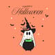 Cute Ghost Witch Happy Halloween Card - Charming Seasonal Invitation for Festive Celebrations and Creative Greetings 6