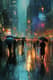Rainy Day Bustling City Digital - Expressive Urban Landscape Digital Painting for Creative Artworks and Storytelling 5