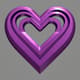 Purple Accented Heart Form - 3D Printing Model with Elegant Design for Creators and Hobbyists 1