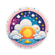 100 Cosmic Skies Weather Sticker Bundle - Vibrant Nature-Inspired Stickers for Creators and Planners 4
