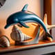 3D Dolphin Figurine - Detailed 3D Printable Model for Creative Designers and Hobbyists 4