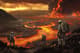 Volcanic Exoplanet with Active Eruptions - Sci-Fi Vector Illustration for Futuristic Space Art and Creative Projects 5