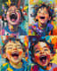 Vibrant Clashing Colors Expressionistic Portrait of a Child - Bold Expressionistic Portrait Art for Emotional and Artistic Projects 4