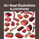 45+ Meat Illustrations - CDR Cartoon Vector Elements - Playful Food & Beverage Graphics for Designers and Marketers 3