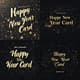 Black Minimalist Happy New Year Card - Elegant Modern New Year Greetings for Personal and Business Use 1