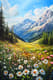 Alpine Meadow Scene - Serene Mountain Landscape Art for Tranquil Spaces and Creative Decor 6