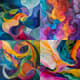 Lyrical Abstract Flowing Organic Forms - Expressive Abstract Art for Creative Spaces and Visual Projects 1