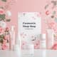 Cosmetic Shop Ad Pink White Floral FB - Elegant Social Media Template for Cosmetic Brands and Beauty Campaigns 1