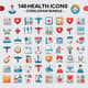 140+ Health Icons - CorelDRAW Bundle - Clean PixelGlyph Lab Icons for Medical and Wellness Projects 5