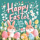 Happy Easter Joyful Cheerful Card - Vibrant Easter Greeting for Heartfelt Celebrations and Personal Connections 1