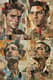 Man Collage Portrait with Earthy Fabric Scraps - Artistic Earth-Toned Portrait Collage for Creative and Personal Expression 3