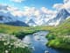 Flowerrift Spring Valley Wander - Realistic Digital Landscape Art for Immersive Environmental Design and Creative Projects 5