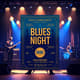 Blues Night Event Flyer & Poster Template - Classic Live Music Theme for Timeless Promotional Impact 1