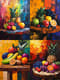 Vibrant Fruit Still Life Acrylic - Expressive Acrylic Painting for Artistic Home Decor and Creative Spaces 5