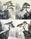 Ancient Pine Tree Ink Artwork - Timeless Ink Painting for Elegant Decor and Artistic Inspiration 1