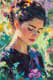 Impressionistic Portrait of a Woman in a Vibrant Garden - Expressive Impressionist Portrait Art for Personal and Commercial Use 6