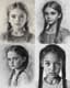 Braided Girl Charcoal Portrait with Soft Shading - Expressive Portrait Art for Emotional and Timeless Home or Studio Display 4