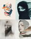 Muted Tone Minimalist Portrait of a Woman with a Scarf - Elegant Ethereal Portrait Art for Contemporary Decor and Creative Projects 3
