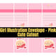 Girl Illustration Envelope - Pink Cute Cutout - Charming Packaging Label Template for Professional Branding and Product Presentation 6