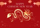 Red Blue Chinese New Year Illustration - Festive Holiday Card Art for Seasonal Greetings and Celebrations 4