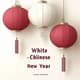 FrostNest Lab White Red Chinese New Year Lantern Card - Festive Holiday Greeting for Elegant Seasonal Celebrations 6