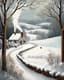 Snowy Winter Countryside - Serene Rural Landscape Art for Calm, Nature-Inspired Decor and Creative Projects 6