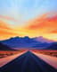 Desert Road Landscape - Serene Desert Landscape Art for Tranquil Spaces and Creative Decor 1