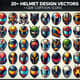 20+ Helmet Design Vectors - CDR Cartoon Icons - Playful Cartoon Helmet Illustrations for Designers and Fun Branding 1
