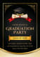 Black Gold Simple Graduation Party Invitation - Elegant Minimalist Graduation Card for Memorable Celebrations 3