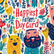Happiest Happy Father's Day Card - Elegant Studio Greeting for Honoring Dad's Special Day 1