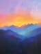 Vibrant Mountain Sunset Pastel Art - Expressive Traditional Pastel Painting for Artistic Decor and Creative Spaces 1