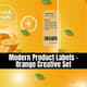 Modern Product Labels Orange Creative Set - Stylish Packaging Templates for Professional Branding and Commercial Use 5