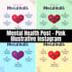 Mental Health Post - Pink Illustrative Instagram - Vibrant Wellness Social Media Template for Health & Lifestyle Brands 1