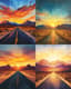 Desert Road Landscape - Serene Desert Landscape Art for Tranquil Spaces and Creative Decor 5