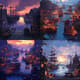 Pirate Harbor Pixel Scene with Ships - Vibrant Pixel Art Environment for Game Developers and Digital Creators 4