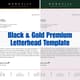 Black & Gold Premium Letterhead Template - Elegant Business Stationery for Professional Branding and Office Use 3