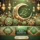 Eid Celebration Green Gold Loop - Cinematic Motion Graphics Background for Festive Videos and Digital Projects 5