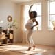 Pregnant Woman Dancing to Music - Cinematic Lifestyle Stock Video for Family & Creative Projects 1
