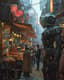 Futuristic Market with Android Vendors - Concept Art - Immersive Sci-Fi Robotics Scene for Creators and Visual Storytellers 5
