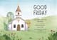 Church Watercolor Easter Good Friday Invite - Elegant Religious Invitation for Memorable Holiday Celebrations 3