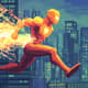 Superhero Pixel Art in Dynamic Pose - Vibrant Pixel Characters for Game Developers and Digital Creators 1