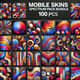 Mobile Skins Spectrum Pack Bundle 100 Pcs - Vibrant Mobile Phone Skins for Personalizing and Protecting Smartphones 5