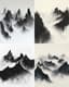 Dramatic Mountain Range Ink Art - Expressive Ink Painting for Creative Decor and Artistic Projects 3